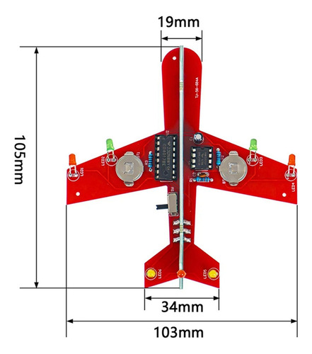 Lámpara De Flujo Cd4017 Con Circuito De Flash Para Aviones P