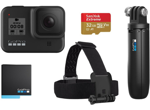 Camara Gopro Hero8 Black + 2 Pilas + Tripode + Correa Cabeza