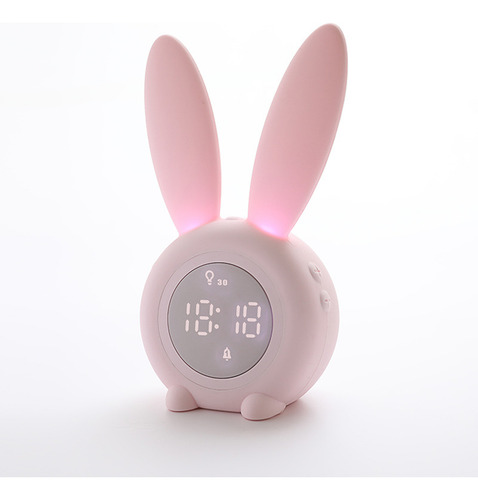 Bonito Reloj Despertador Led Con Temporizador Tipo Conejo Co