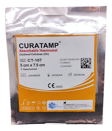 Hemostatico De Celulosa Oxidada Absorbible Curatamp 50x75mm