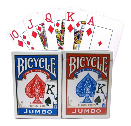 Baraja Bicycle Jumbo Poker Cartas Mazo Magia Casino Roja