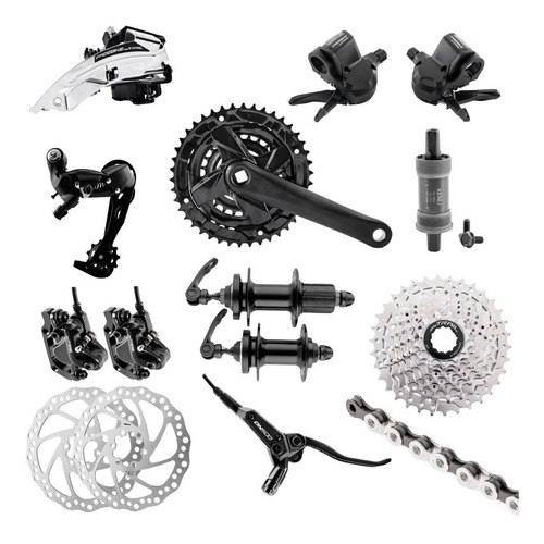 Grupo De Cambios Bicicleta Ontrail 3x8 Freno Disco Hidráulic