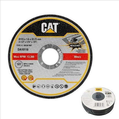 Disco Cat Para Corte Metal De 115x1.6x22mm Kit 10pzas Fubral