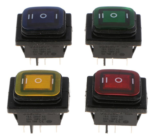 Fuerte Kcd4 On- 6 Pin 220v Conmutador Marino Rojo