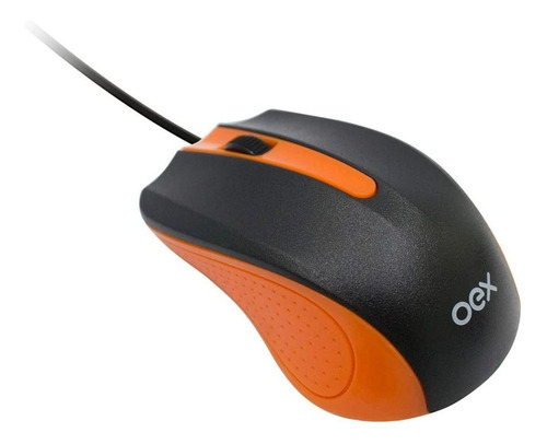 Mouse Optico Com Fio Essential Usb Preto Laranja Oex Ms104