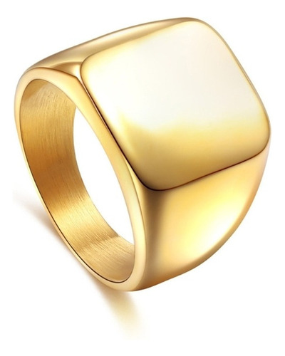 Anillo Dominante De Acero De Titanio Jz017 Para Hombre, Oro