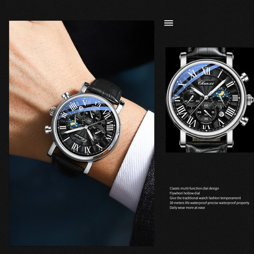 Reloj Cronógrafo Chenxi Cx-973 Moon Phase