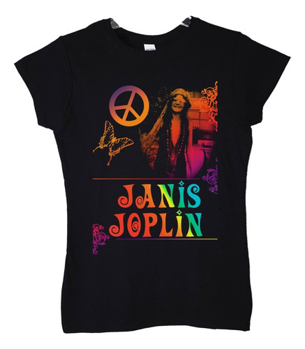 Polera Mujer Janis Joplin Peace Rock Abominatron