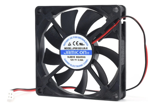 Para Ventilador Jamicon Jf0815s1ur-r Dc 12 V 0.34 A 80 X 80