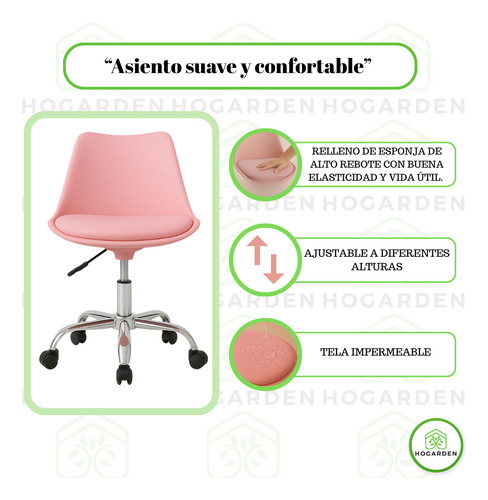 Silla Alta Confort Ejecutiva De Oficina Con Cojín 3 Pzs