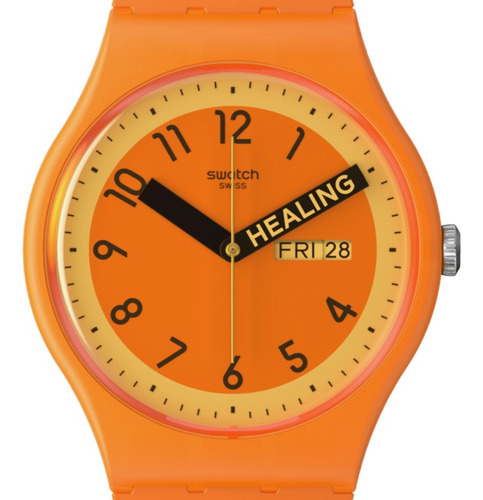 Reloj Swatch Proudly Orange De Silicona So29o700 Color de la malla Naranja Color del bisel Naranja Color del fondo Naranja