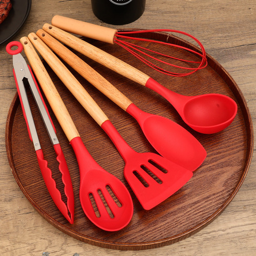 Juego 12pzs Utensilios Silicona Antiadherentes Cucharas