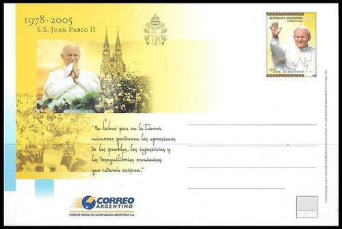 Argentina 2005 - Papa Juan Pablo 2 - Tarjeta Postal Sin Usar