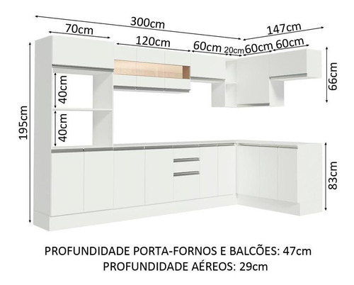 Cozinha Completa 100% Mdf Madesa Smart Modulada De Canto