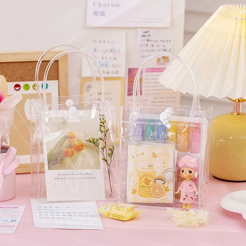 40 Bolsa Regalo Con Asa Transparentes Boda Bautizo Recuerdos