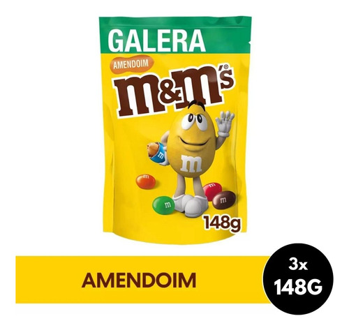 M&ms Amendoim E Chocolate Mars Kit 3 Unidades De 148g