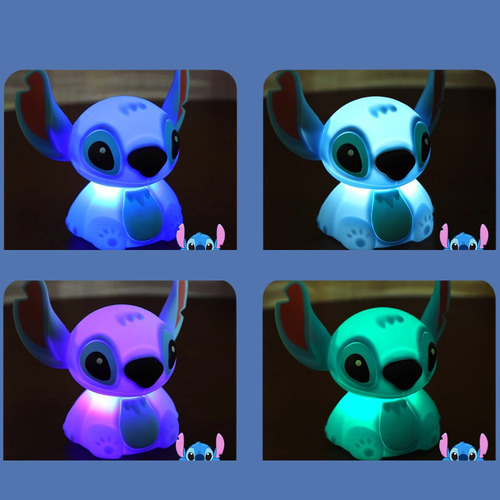 Lampara Velador Silicona Táctil Stitch Cute Kawaii Cable Usb Stitch