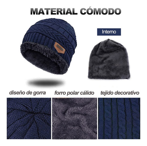 3 Piezas Gorros De Invierno Niños Con Bufanda Y Guantes