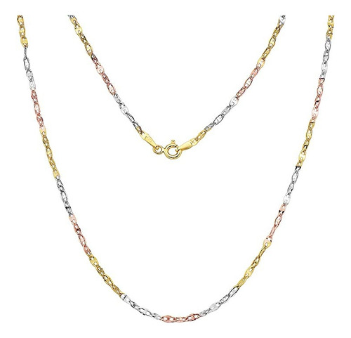 Cadena De Oro Italiano 14k, Grano De Café, 40 Cm,calibre 1mm Color Dorado Oscuro