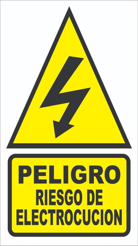 Cartel Adhesivo 9x16 Peligro Riesgo De Electrocución