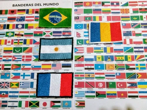 Parches Bordados Banderas Del Mundo 2.000