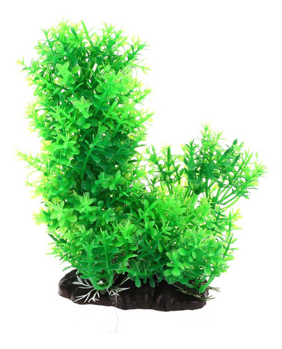 Planta Artificial Plástico Acuario Adorno 16cm Verde