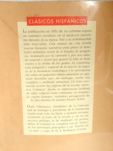 Imagen 3 de 4 de La Colmena Camilo Jose Cela Editorial Vicens Vives