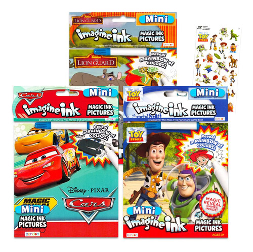 Disney Pixar Magic Ink Libro Para Colorear Super Set - 3 Lib