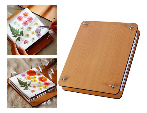 Presione El Juego De Flores Placas De Madera Para El