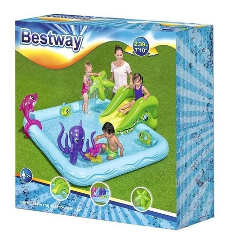 Pileta Inflable Infantil Play Center Spray Pelotero Bestway