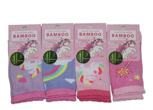 12 Pares Calcetines De Bamboo Sin Costuras Niña