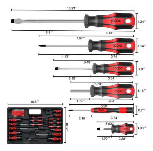 Set De Destornilladores Magneticos 42 Puntas Antideslizan...