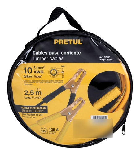 Imagen 2 de 2 de Cables De Iniciar Carros Y Camionetas 2.5m Pretul 22808