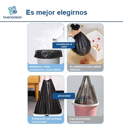 Bolsa De Basura Con Cordón Buenaclean 50*60 30l 180piezas