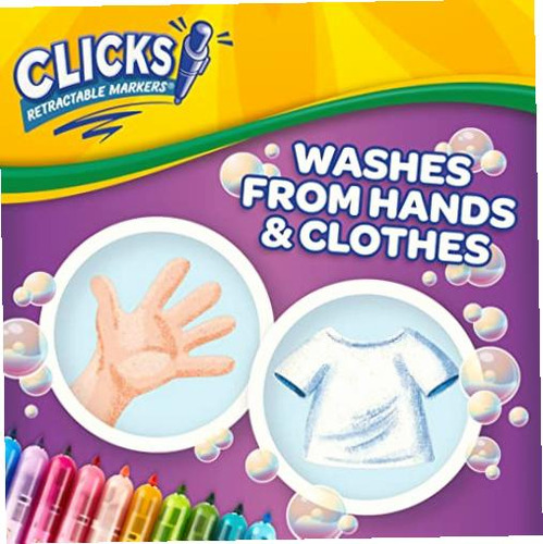 Crayola Marcadores Lavables Con Puntas Retráctiles, Clics