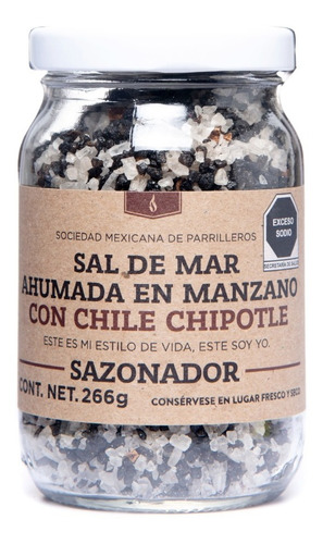 Sal De Mar Ahumada En Leña De Manzano Con Chile Chipotle Smp