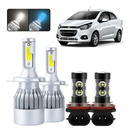 Kit De Focos Led H4 H11 Para Chevrolet Beat 2018-2019