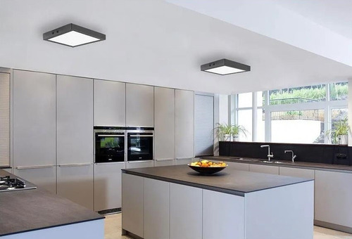 Foco Panel Plafón Led 18w Sobrepuesto Cuadrado Luz Cálida Carcasa 6 Luz Cálida-003130 B