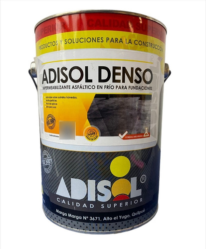 Adisol Denso Pintura Asfaltica Impermeable Galon