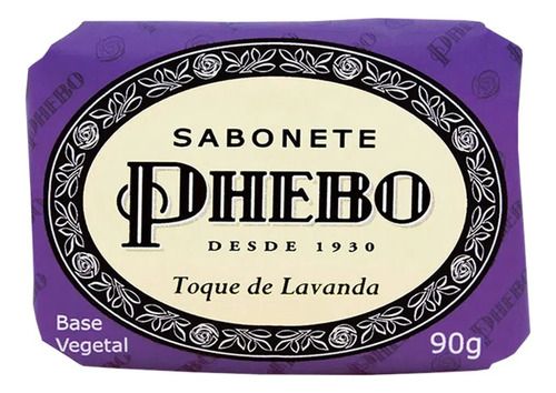 Sabonete Barra Phebo Vegetal Toque De Lavanda 90g Kit C/48