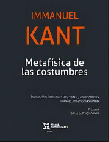 Metafísica De Las Costumbres, De Kant, Immanuel. Editorial Tirant Lo Blanch/humanidades