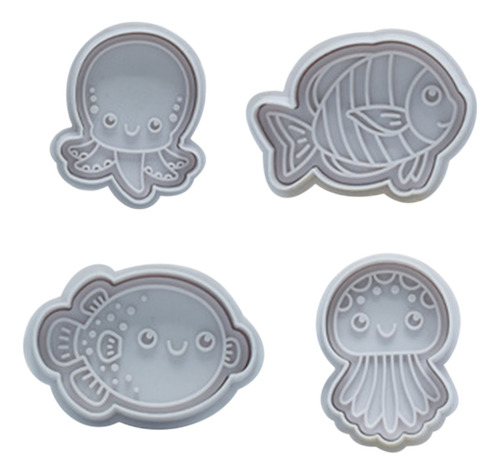 Set De 4 Sellos Para Galletas Y Fondant De W Kitchen Sea Ani