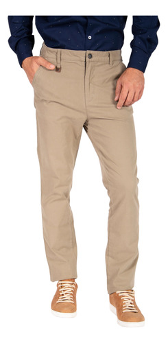 Pantalón Chino Oxford Polo Club Tela Piel Durazno Slim Fit