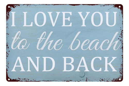 Letrero Metal Para Decoracion Playa Texto Ingl  I Love You 8