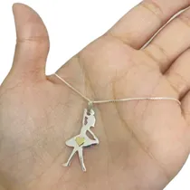 Comprar Cadena Dije Plata 925 Oro Bailarina Ballet Danza Baile Mujer