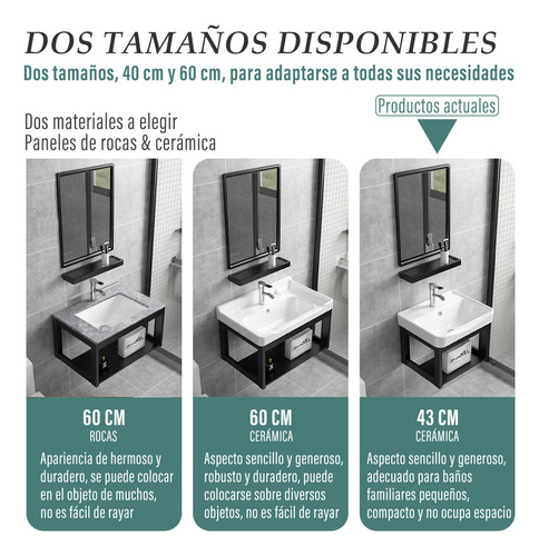 Lavabo Marmol Rectangular Minimalista Moderno Con Espejo