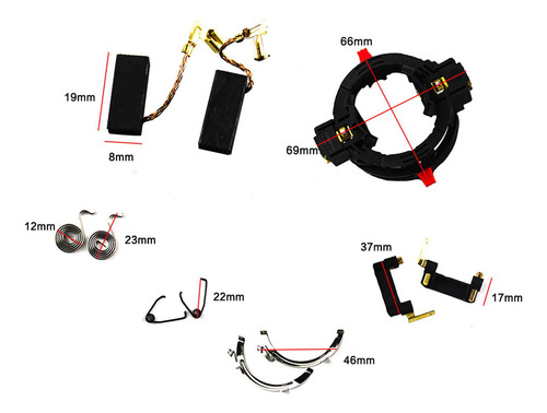Conjunto De Suporte De Escova De Carbono Substitui Prático