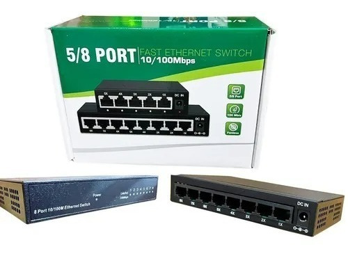 Mini Switch 8 Puertos Fast Ethernet 10/100mbps Rj45