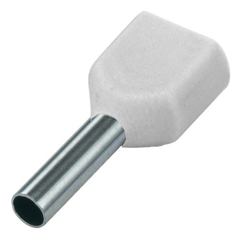 500 x terminal conector tubular Ilhós duplo 0,5mm Dmti TE0508 branco