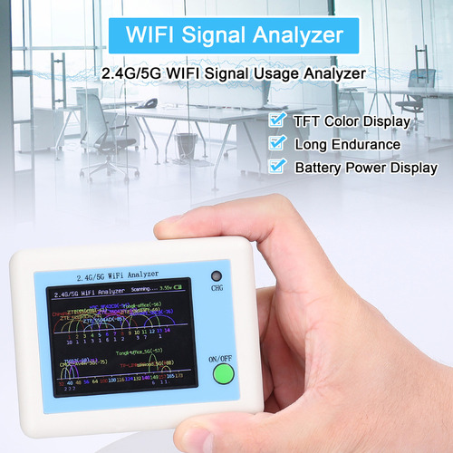 Scanner De Sinal Wifi 2.4g/5g Analisador De Uso De Sinal Wif